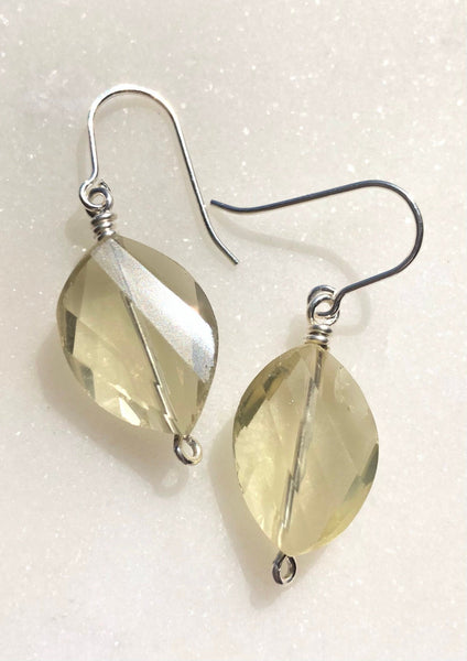 Lemon Quartz Gemstone Earrings with Sterling Silver Earwires